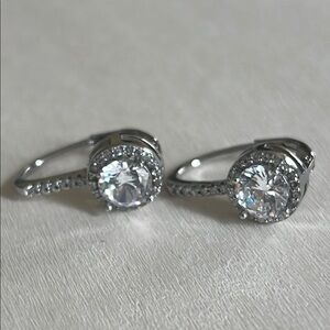 Elegant 925 Silver Cz Earrings